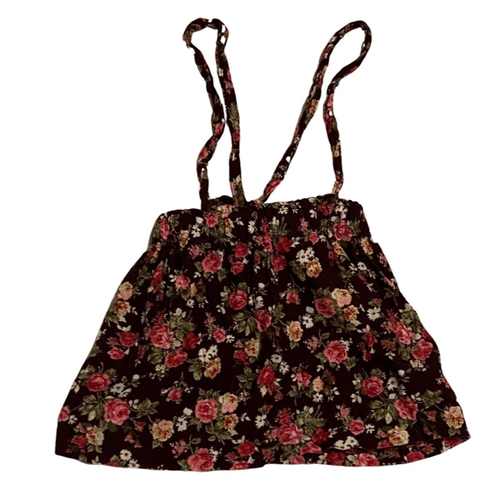 Lovely Lake by Leah Davidson Floral Corduroy Suspender Skirt